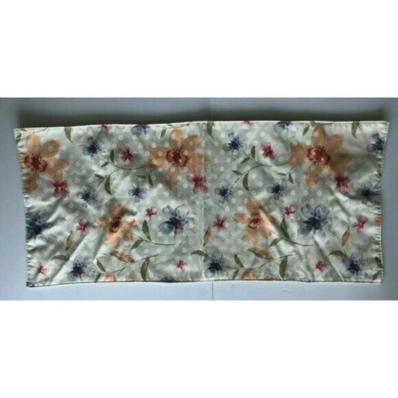 Table Runner Decorative Tablecloth Home Decor Cotton Floral / Cream Double Sided - Picture 2 of 6